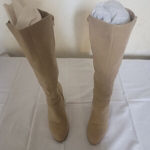 Chic Beige Over the Knee Women's Boots